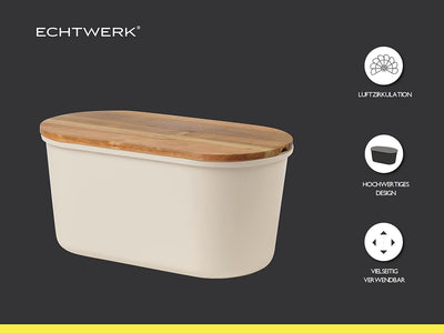 ECHTWERK Brotkasten “FRESH“, Brotbox, Brotaufbewahrung, Platzsparende Aufbewahrungsbox, Brotkorb mit