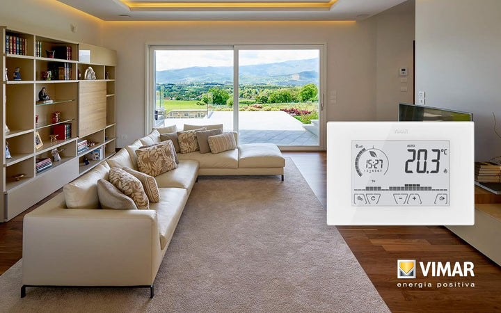 Vimar 02907 Touchscreen-WLAN-Thermostat für lokale oder erweiterte Regelung der Temperatur über dedi