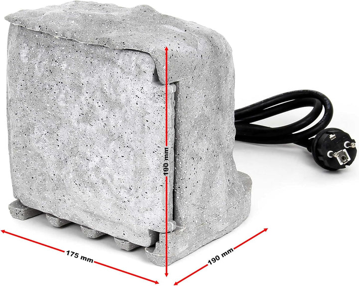 Gartensteckdose 4fach in Steinoptik, IP44, Aussensteckdose mit Zwei Schaltern und 1,5m Kabel