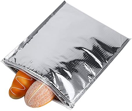 Dilwe Aluminiumfolie Verpackung Tasche, Isolierte Lebensmittel Tasche Zip Lock Wiederverschliessbare