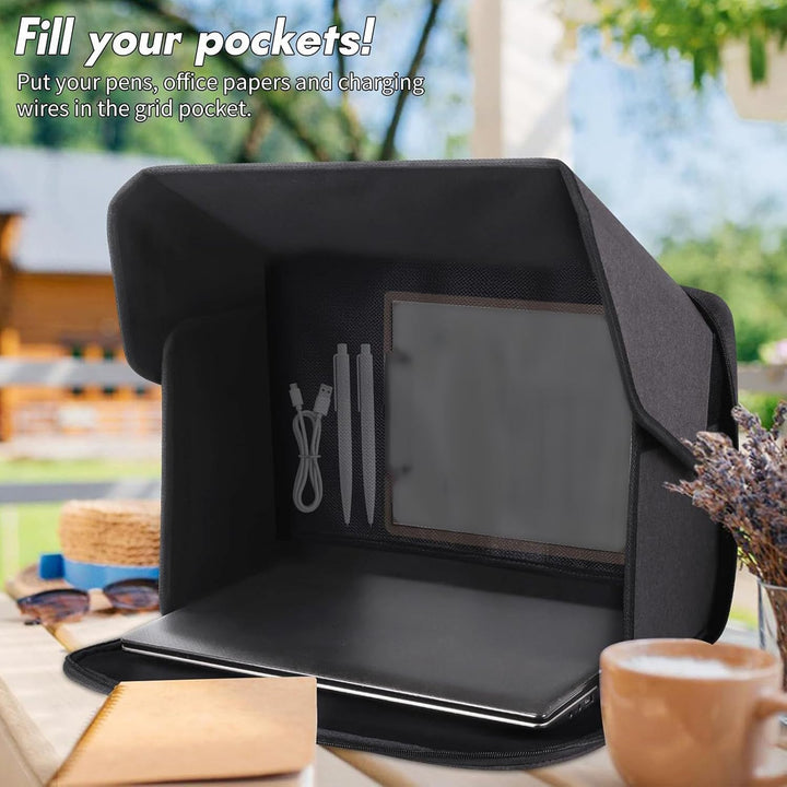 XUMIUZIY Laptop Sonnenschutz, Laptop Sonnenschutz Schild Private Abdeckung für Arbeiten Ausserhalb u