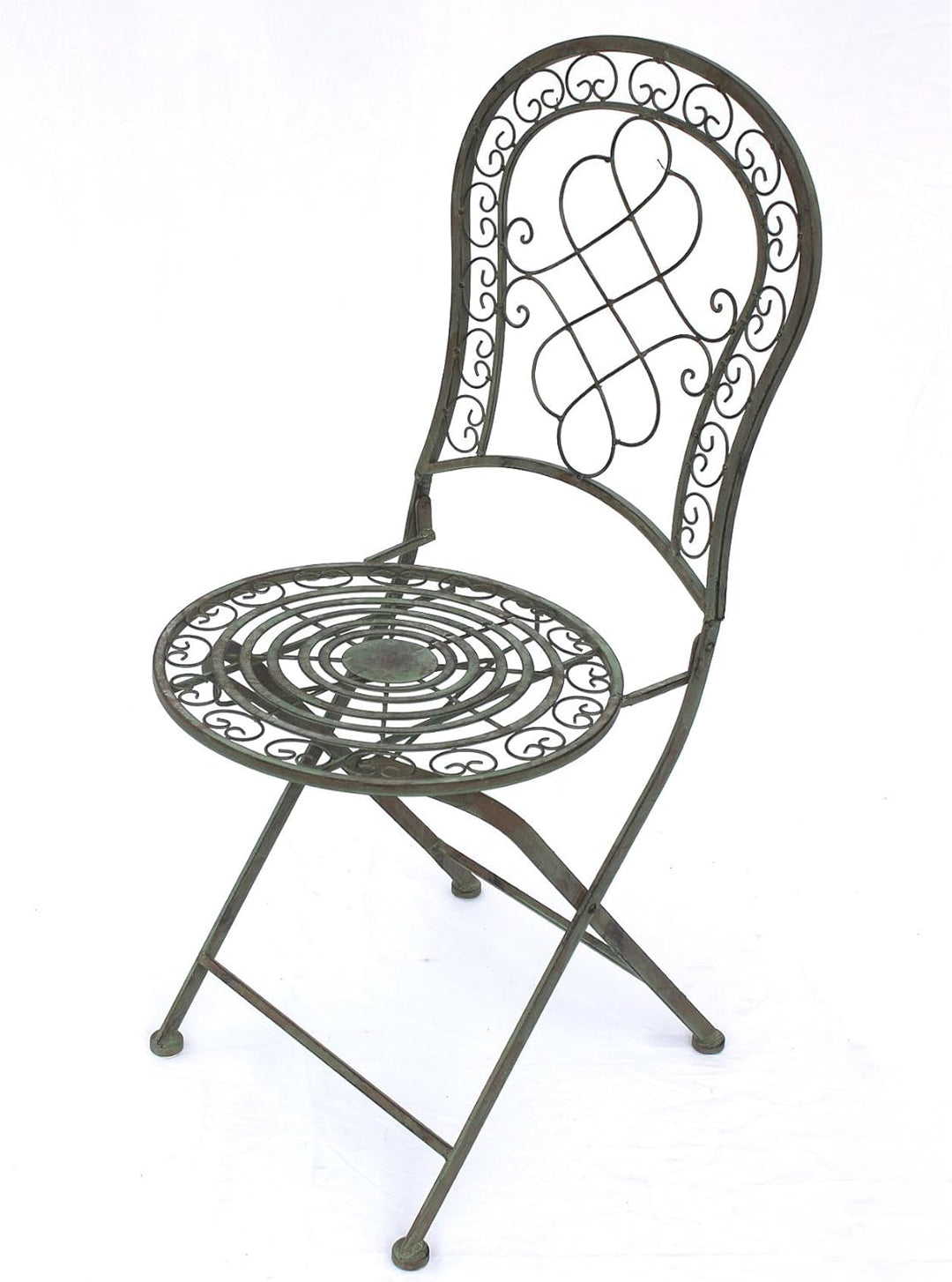 DanDiBo Gartenstuhl Metall Malega Patina 12185 Metallstuhl Stuhl Garten Vintage Eisen Nostalgie Eise