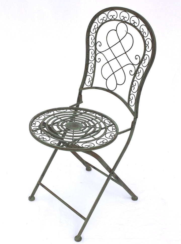 DanDiBo Gartenstuhl Metall Malega Patina 12185 Metallstuhl Stuhl Garten Vintage Eisen Nostalgie Eise