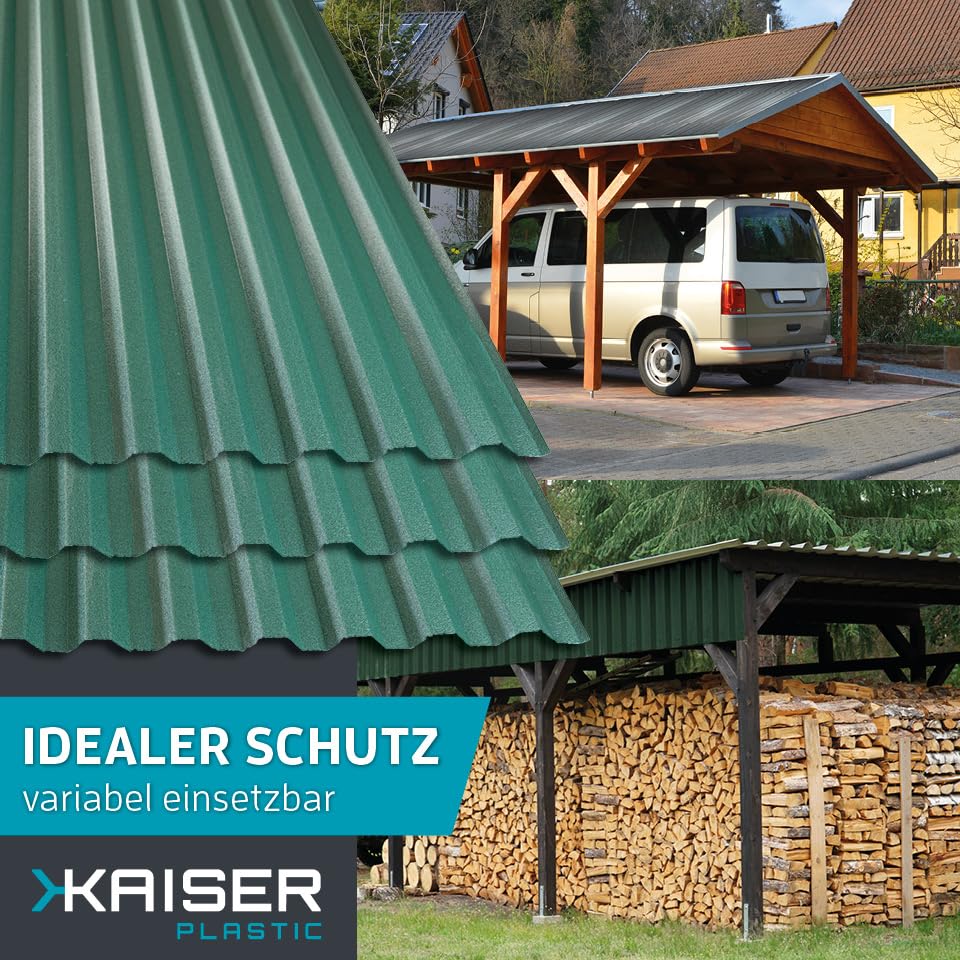 KAISER plastic® Wellplatten Grün | Wellplatten Dach, Welldach Kunststoff | Dachplatten wetterfest |