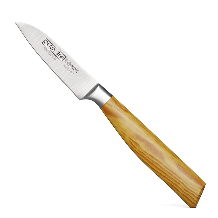 Burgvogel Solingen Gemüsemesser 9 cm geschmiedet Olivenholz, Oliva Line, rostfrei, deutsches Küchenm