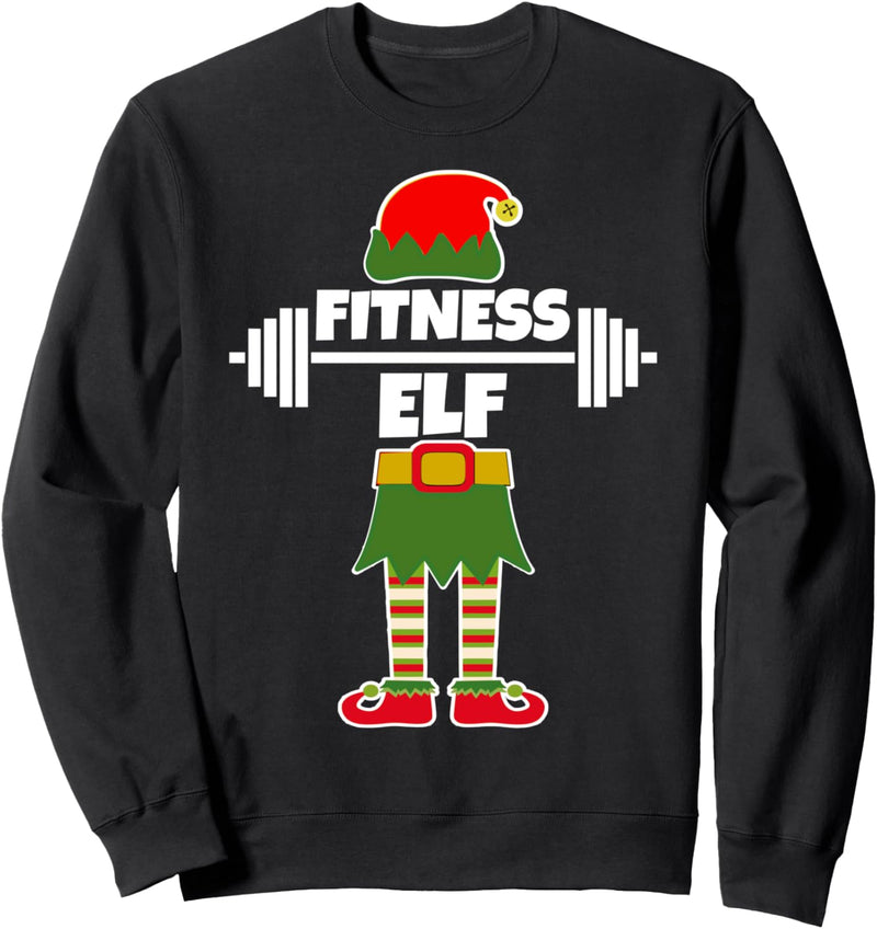 FITNESS ELF Workout Exercise Weight Lifter Weihnachten Sweatshirt