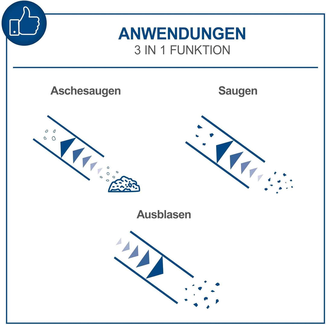 Scheppach Aschesauger AVC25 mit 20L Behältervolumen | 1300W Leistung | 20 kPa Absaugleistung | 150cm