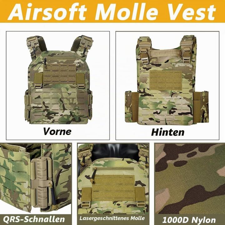 Taktische Airsoft Plattenträger, Upgrade Militär JPC Lasercut Plate Carrier Airsoft Taktische Schutz