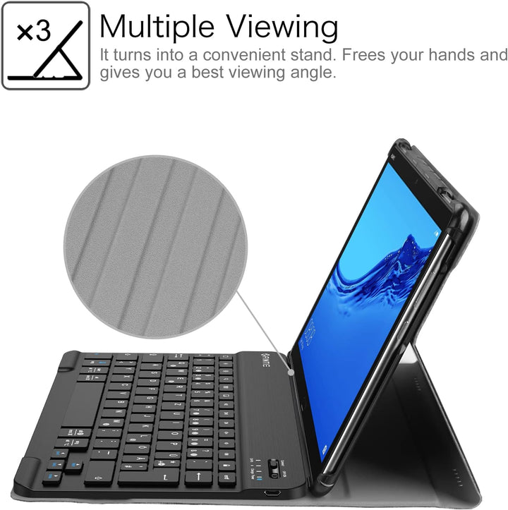 Fintie Tastatur Hülle für Huawei MediaPad M5 Lite 10.1 Zoll - Ultradünn leicht Schutzhülle Keyboard