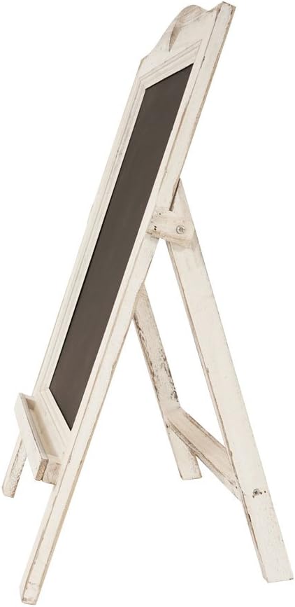 Werbetafel HWC-E51, Aufsteller Kreidetafel, 66x37x27cm Shabby-Look Vintage - weiss 66 x 37 x 27 cm W