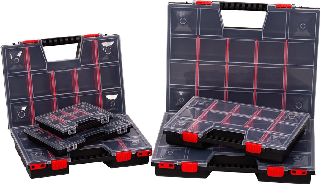 Mivos Sortimentskasten 20” mit Transparent Deckel - Aufbewahrungsbox 490 x 390 x 65 mm - Sortierkast