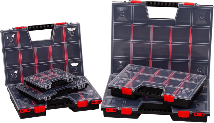 Mivos Sortimentskasten 20” mit Transparent Deckel - Aufbewahrungsbox 490 x 390 x 65 mm - Sortierkast