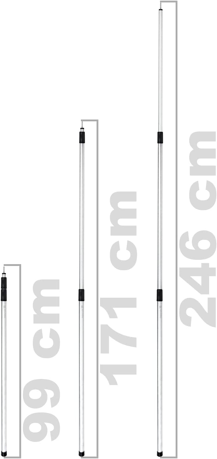 noorsk® Aufstellstangen Set Aluminium 4 oder 6 Stück Teleskopstangen 80-180 cm oder 100-240 cm für V