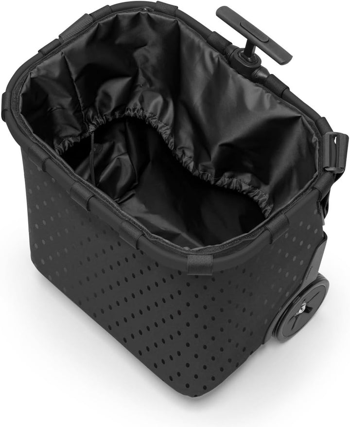 reisenthel carrycruiser Frame Glossy Black dots – Tragbarer Einkaufstrolley mit stabilem Aluminiumra
