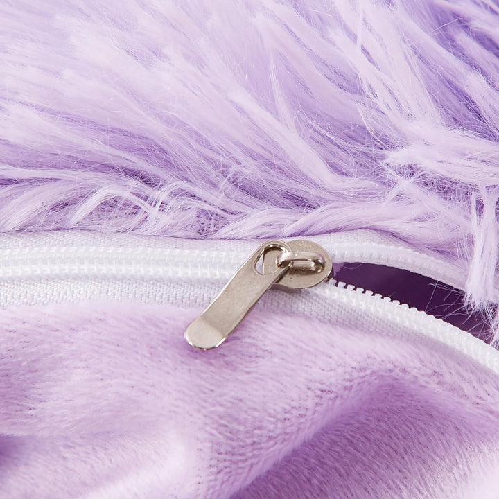 Freyamy Plüsch Bettwäsche 200x220cm Violett Langhaar Flauschig Warm Wendebettwäsche Flanell Samt Bib