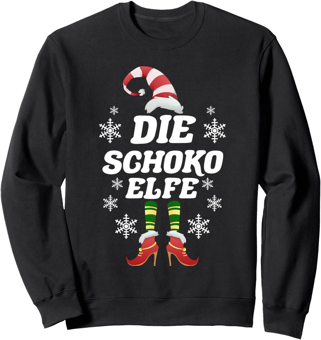 Schoko Elfe Elfen Outfit Weihnachten Weihnachtselfen Sweatshirt