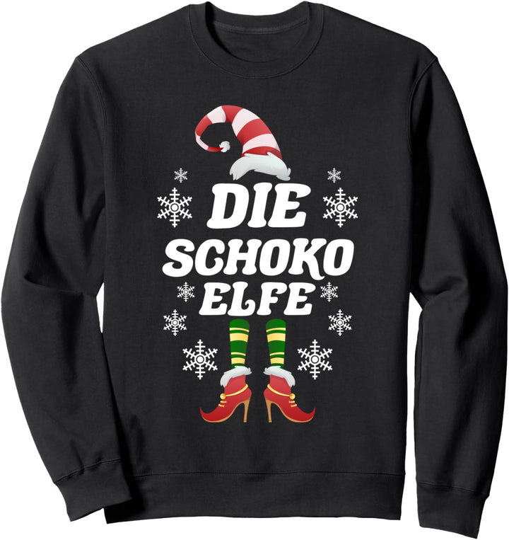 Schoko Elfe Elfen Outfit Weihnachten Weihnachtselfen Sweatshirt