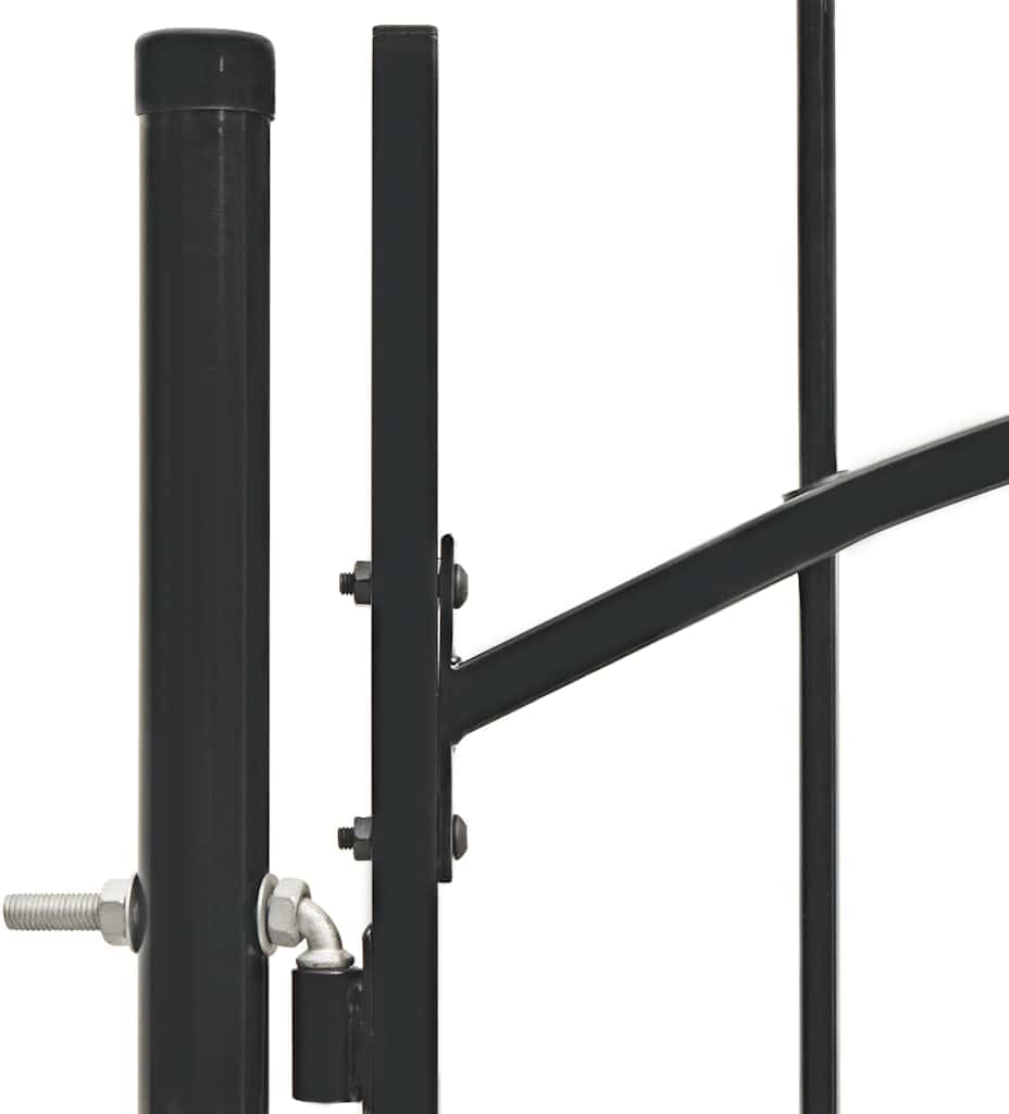 vidaXL Gartentor mit Gewölbter Spitze Metalltor Zauntor Gartentür Zauntür Hoftor Hoftür Tor Pforte G
