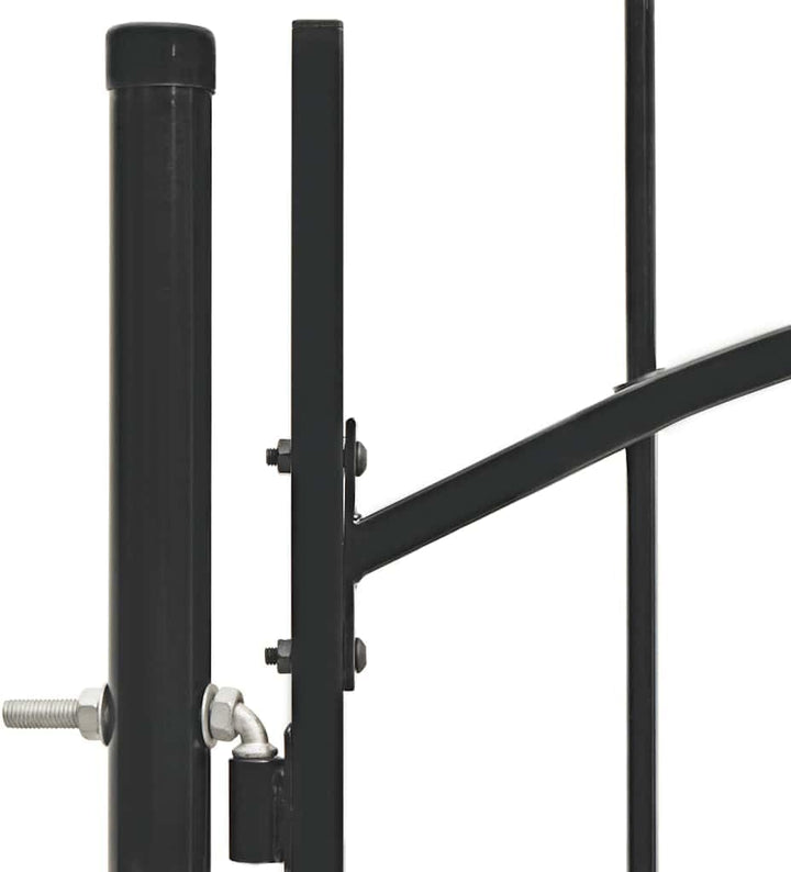 vidaXL Gartentor mit Gewölbter Spitze Metalltor Zauntor Gartentür Zauntür Hoftor Hoftür Tor Pforte G
