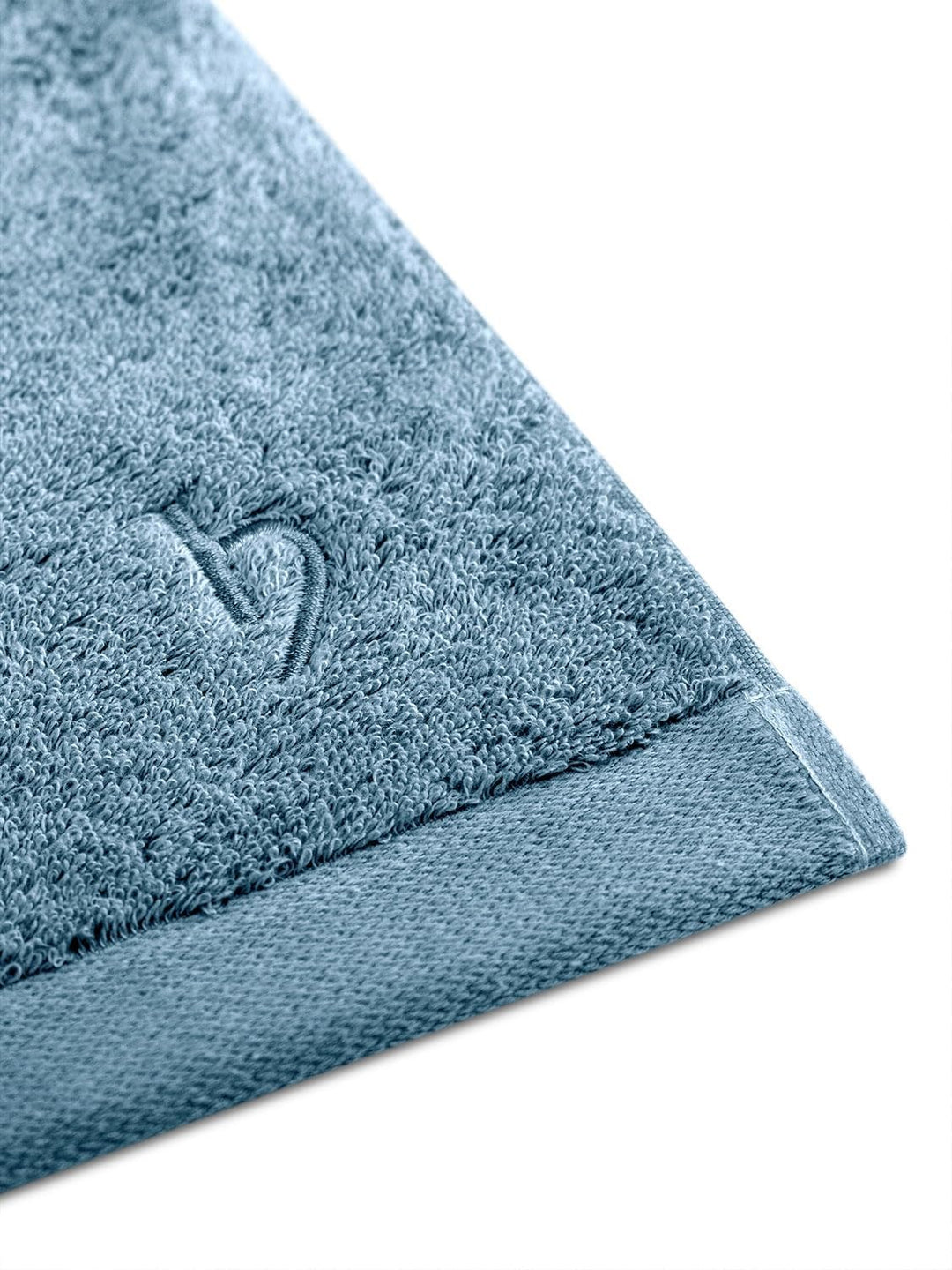 herzbach home Premium Handtücher 50 x 100 cm 4er-Set (Graublau) – Hochwertige, weiche & saugstarke H