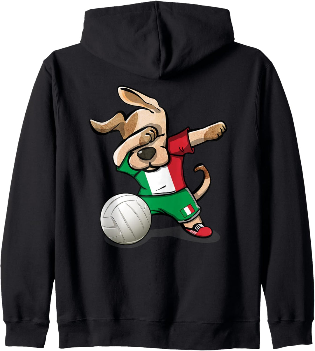 Tupfender Hund Italien Volleyball Italienische Flagge Sport Kapuzenjacke