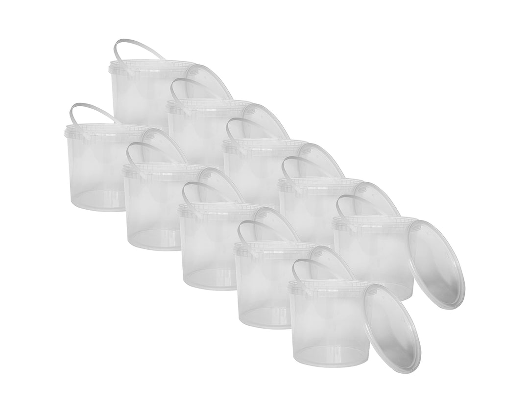 Nipter Kunststoffeimer lebensmittelecht mit Deckel, transparent, 3L x 20 Stück 3 Liter - 20 Stück Tr