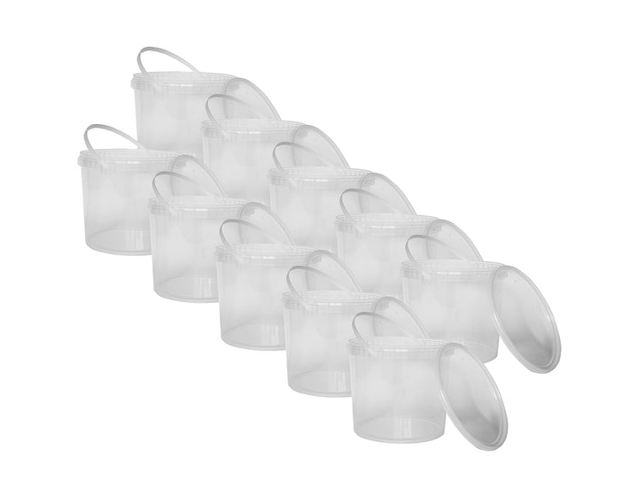 Nipter Kunststoffeimer lebensmittelecht mit Deckel, transparent, 3L x 20 Stück 3 Liter - 20 Stück Tr