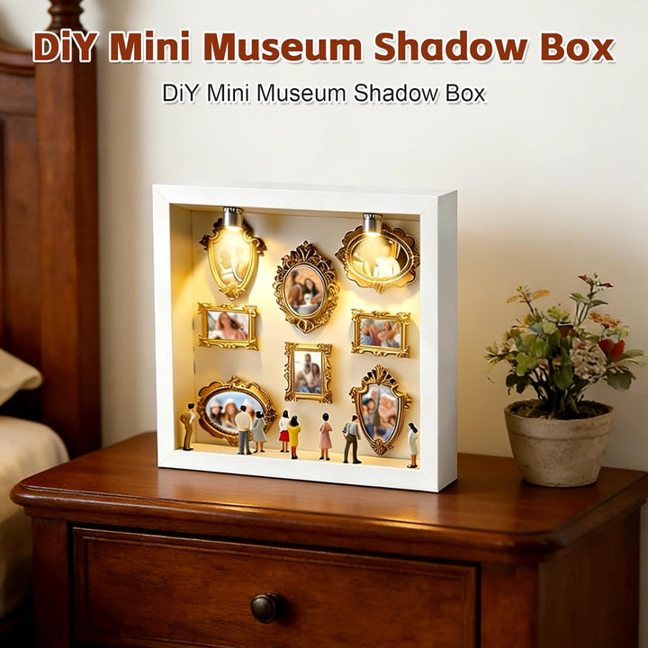 DIY Mini Museum Bilderrahmen, Vintage Mini Museum Silhouette Box, Personalisierte Mini Figuren Mensc