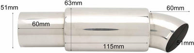 Auto-Auspuffrohr Auto-Auspuffendstück Endschalldämpfer-Endstück 51 Mm X 63 Mm Einlass Rund Edelstahl