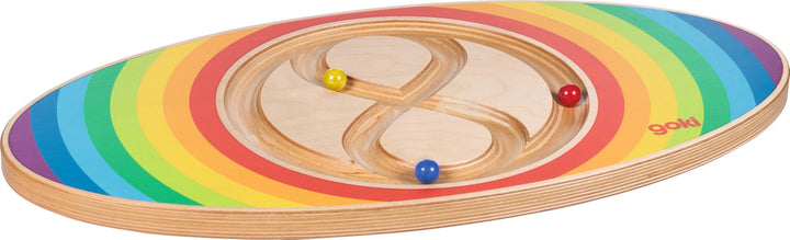 goki Evolution 59962 - Balance Board Labirinto aus Holz, 3 Bunte Mumeln zum ausbalancieren, fördert