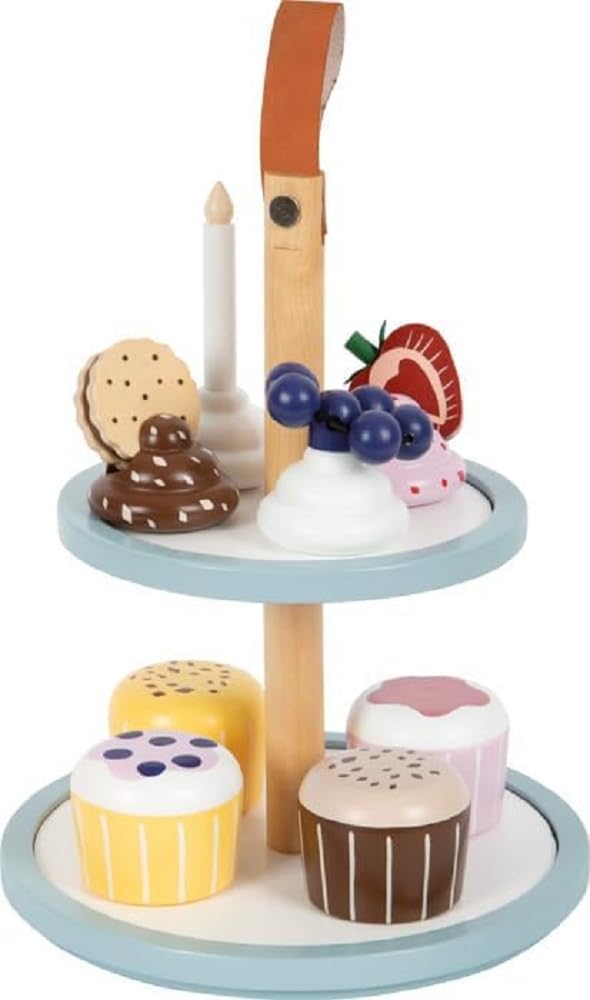 small foot Cupcake Etagere Tasty aus Holz, Zubehör für die Kinderküche und Kaufladen, für Kinder ab
