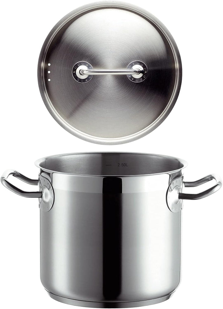 Mäser, Serie Professional, Gemüsetopf 16 cm mit Deckel, Topf aus hochwertigem Edelstahl 18/10, Induk