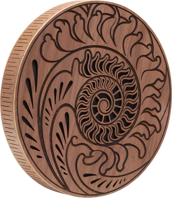 Sonic Energy 10 Zoll Rain Disk – Ozeanklang – Walnussholz mit Gravur – Für Therapie, Klangreise, Ent