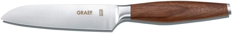 Graef Santokumesser 13 cm KN5052, handgeschliffene Klinge 1.4116er Edelstahl, Echtholzgriff Walnuss,