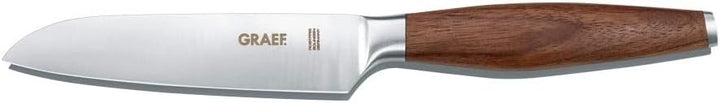Graef Santokumesser 13 cm KN5052, handgeschliffene Klinge 1.4116er Edelstahl, Echtholzgriff Walnuss,