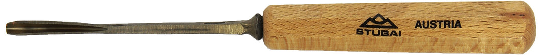 STUBAI Stemmeisen Stechbeitel Serie 52 - Form 44 | Gekröpfter Gaissfuss 4 mm, mit Holzgriff, für Ker