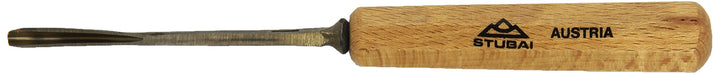 STUBAI Stemmeisen Stechbeitel Serie 52 - Form 44 | Gekröpfter Gaissfuss 4 mm, mit Holzgriff, für Ker