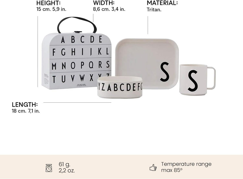 Design Letters Eat & Learn Tritan Suitcase(A-Z) | Kinder Trinkbecher & Trinklernbecher | Kindertelle