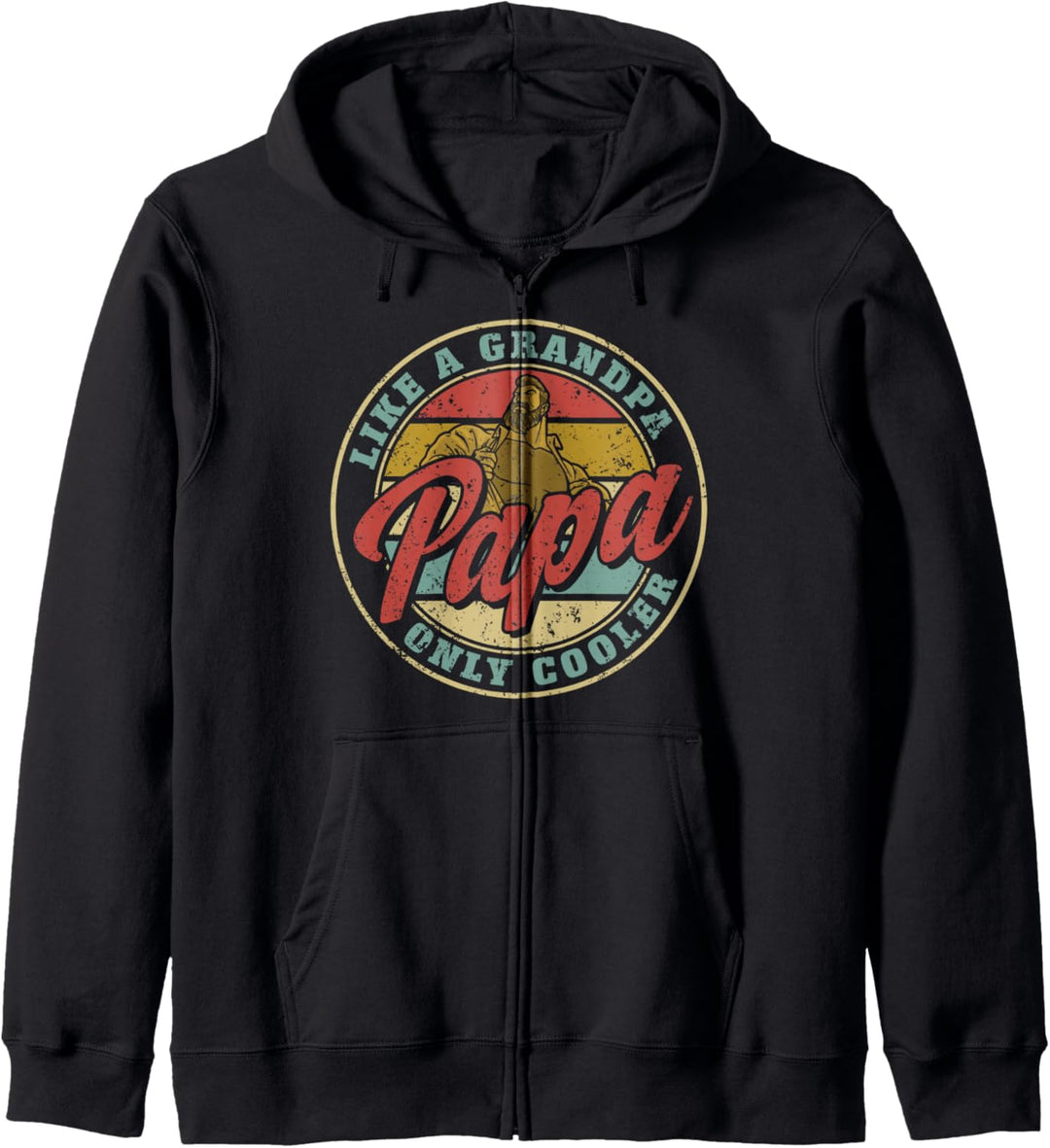 Retro Papa wie ein Opa nur Kühler Vintage Vatertag Kapuzenjacke
