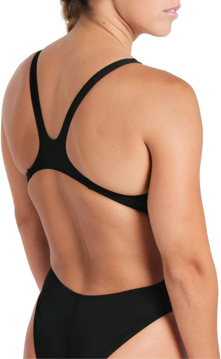 ARENA Damen Women's Team Swimsuit Swim Tech Solid Badeanzüge (1er Pack) 30 Black-white, 30 Black-whi