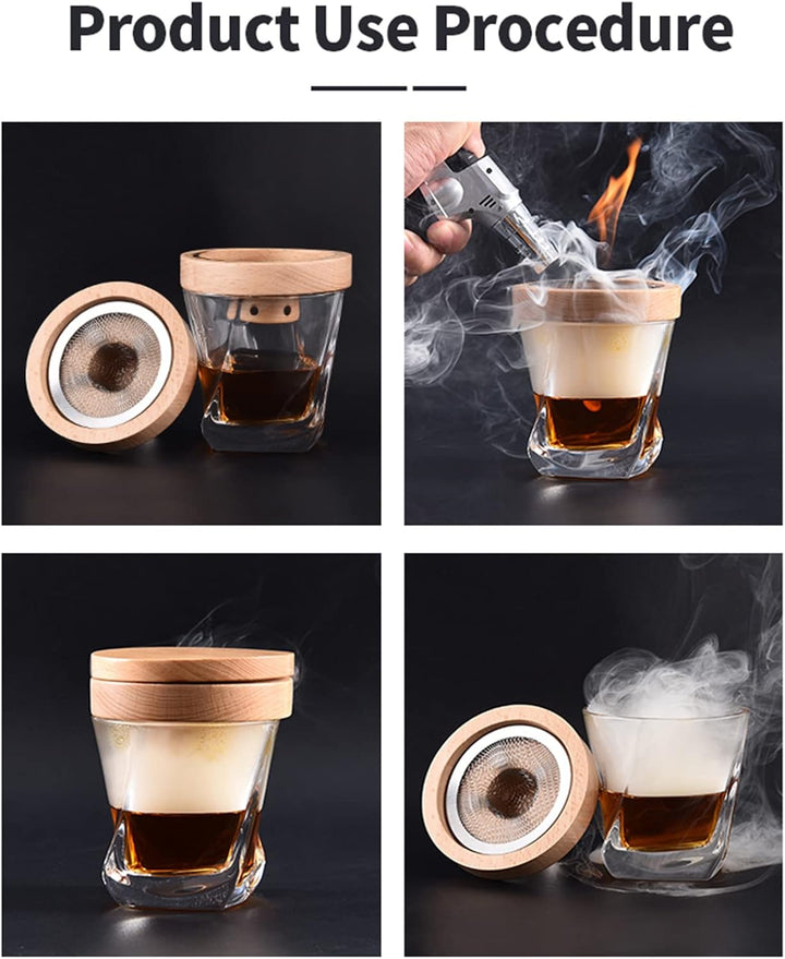 Cocktail Smoker Kit, MKNZOME Whiskey Smoker Kit mit 4 Geräuchertem Cocktail Raucher Kit Sägemehl Vat