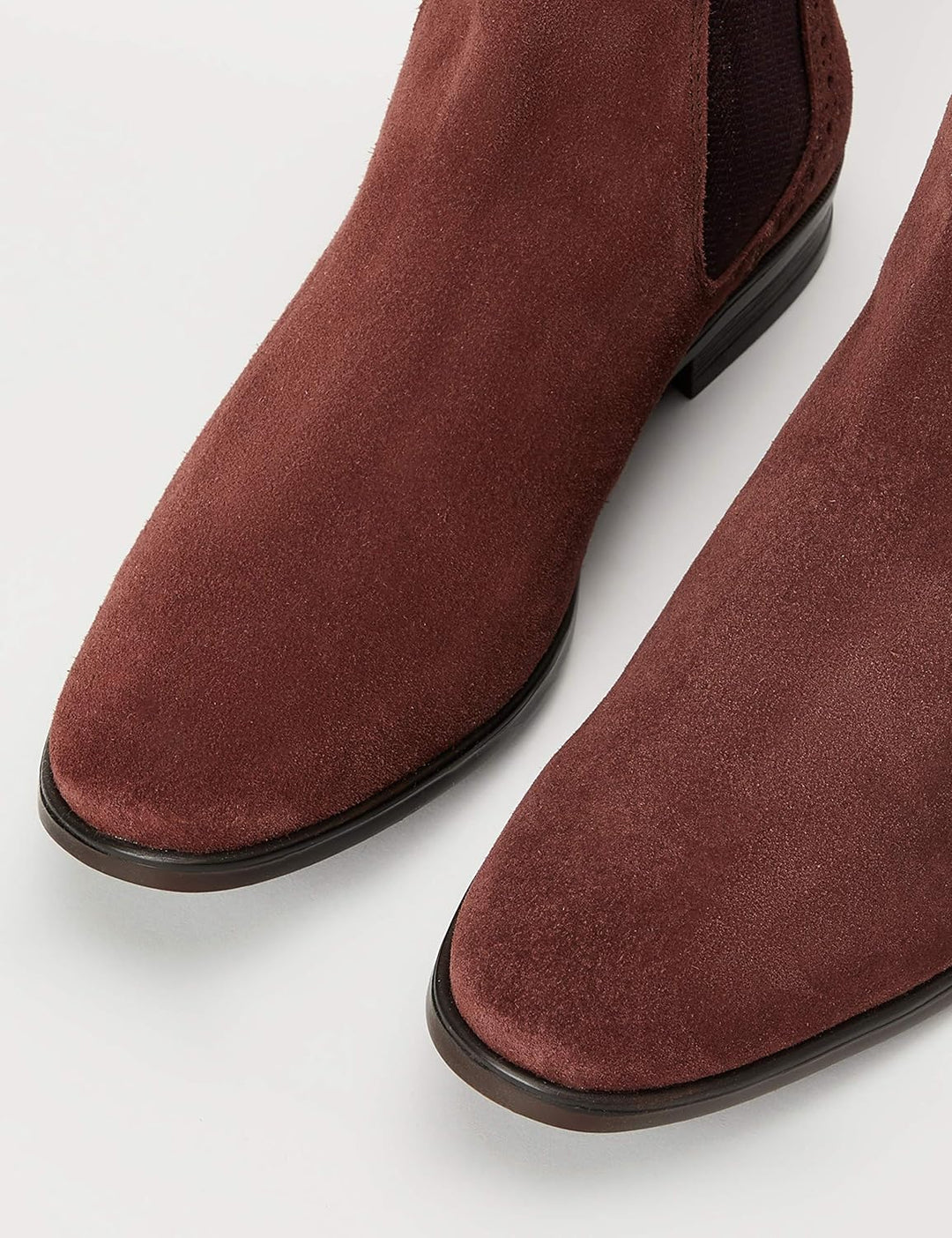 FIND Leather Brogue Detail, Chelsea Boots, Rot (Burgundy), 43 EU (9 UK)