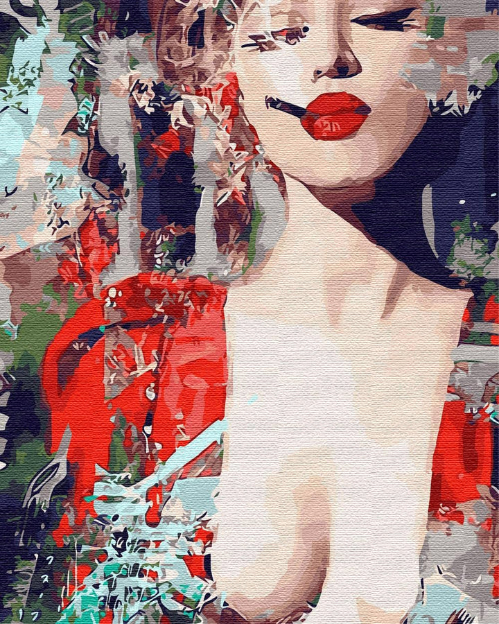 Artnapi Malen nach Zahlen Erwachsene mit Rahmen | DIY Handgemalt | Geheime Kraft der Farbe Rot | Kit