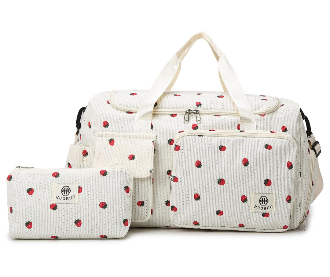 Sporttasche Kinder Reisetasche Mädchen Damen mit Schuhfach und Nassfach Cord Schwimmtasche Weekender