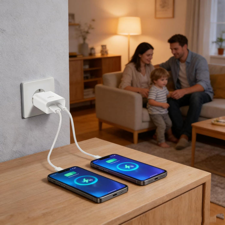 Schnellladegerät Ladeadapter netzteil 45W USB Typ-C 18W USB Typ-A Ladegerät （Weiss 2 Stück） für:iPad