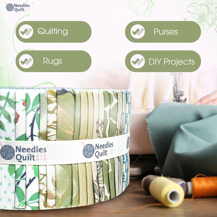 Needles Quilt Studio – 6,3 cm vorgeschnittenes 40 Stoffstreifen Bundle (Sommerwald) | Baumwollstreif