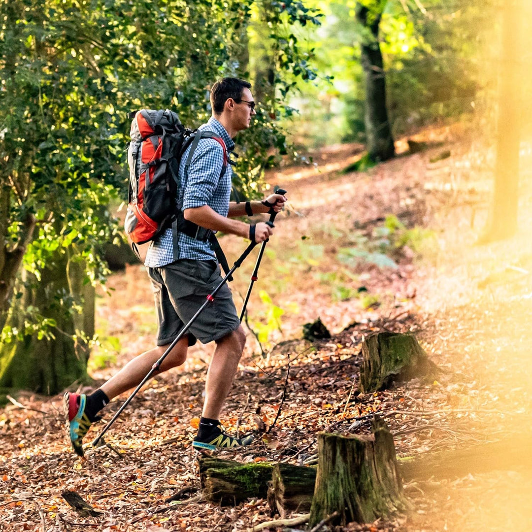 Rothwild Wanderstöcke, Modell Steinbock, Trekkingstöcke aus Carbon mit Kork-Griff, für Damen und Her