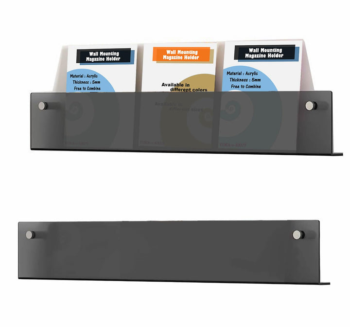 TUKA-i-AKUT 2er 80cm Wand Prospekthalter Acryl Extra Stark, Zeitschriftenhalter Wandregale für Zeits