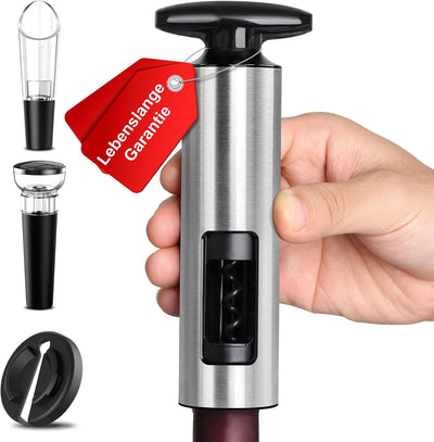 Weinflaschenöffner Set, HOOMIL 4-in-1 Weinöffner Set Profi Korkenzieher für Wein mit Folienschneider