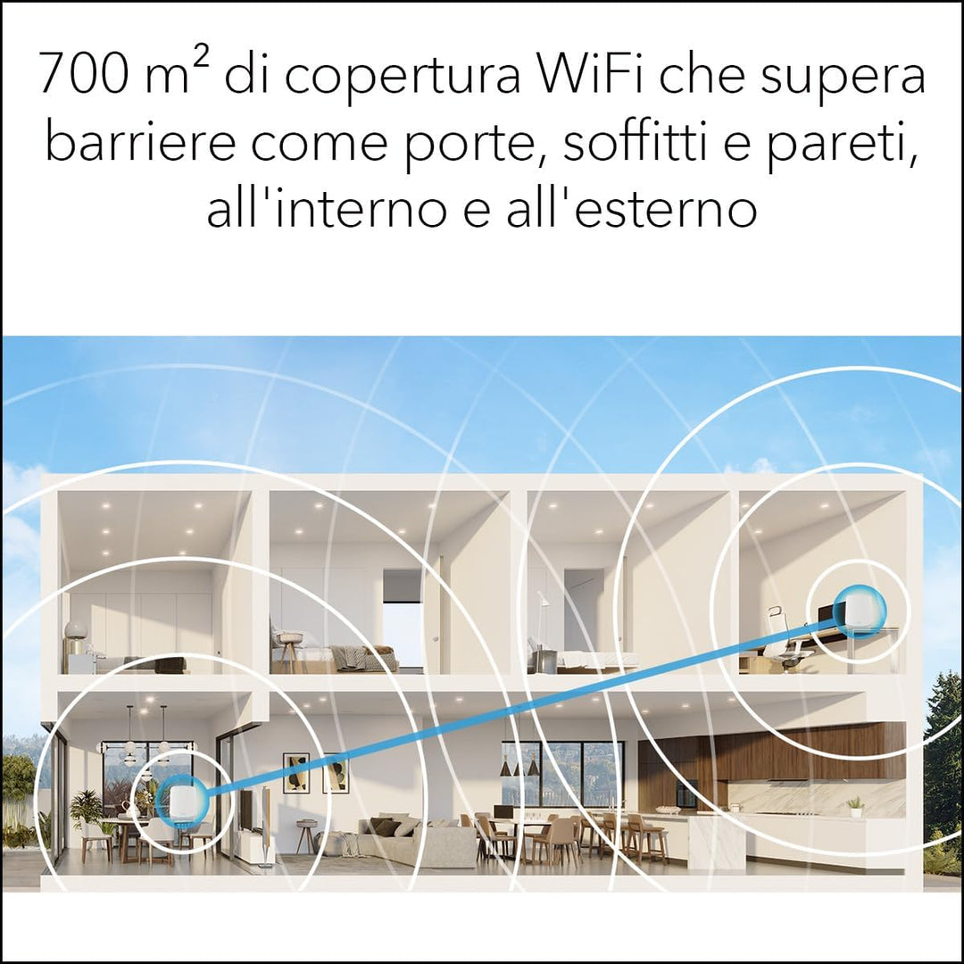 NETGEAR Orbi RBK764S WiFi 6 Mesh WLAN System (5400 MBit/s Geschwindigkeit, TriBand WiFi 6 Router + 3